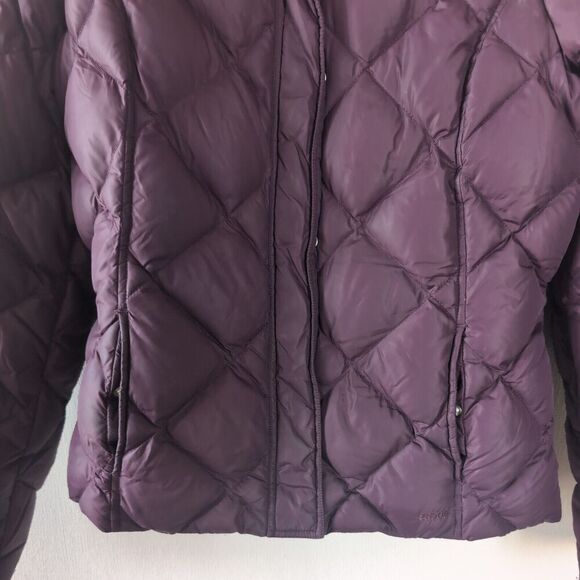 Y2K Eddie Bauer Goose Down Jacket Womens M Purple Bomber Puffy Puffer Coat - Picture 4 of 15
